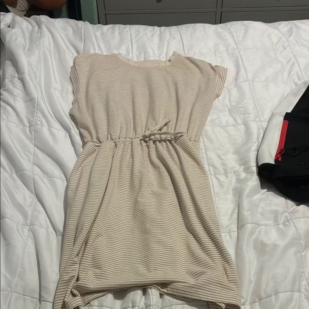 a new day Beige Striped Dress